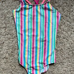 Girls’ Colorful Striped Swimsuit
